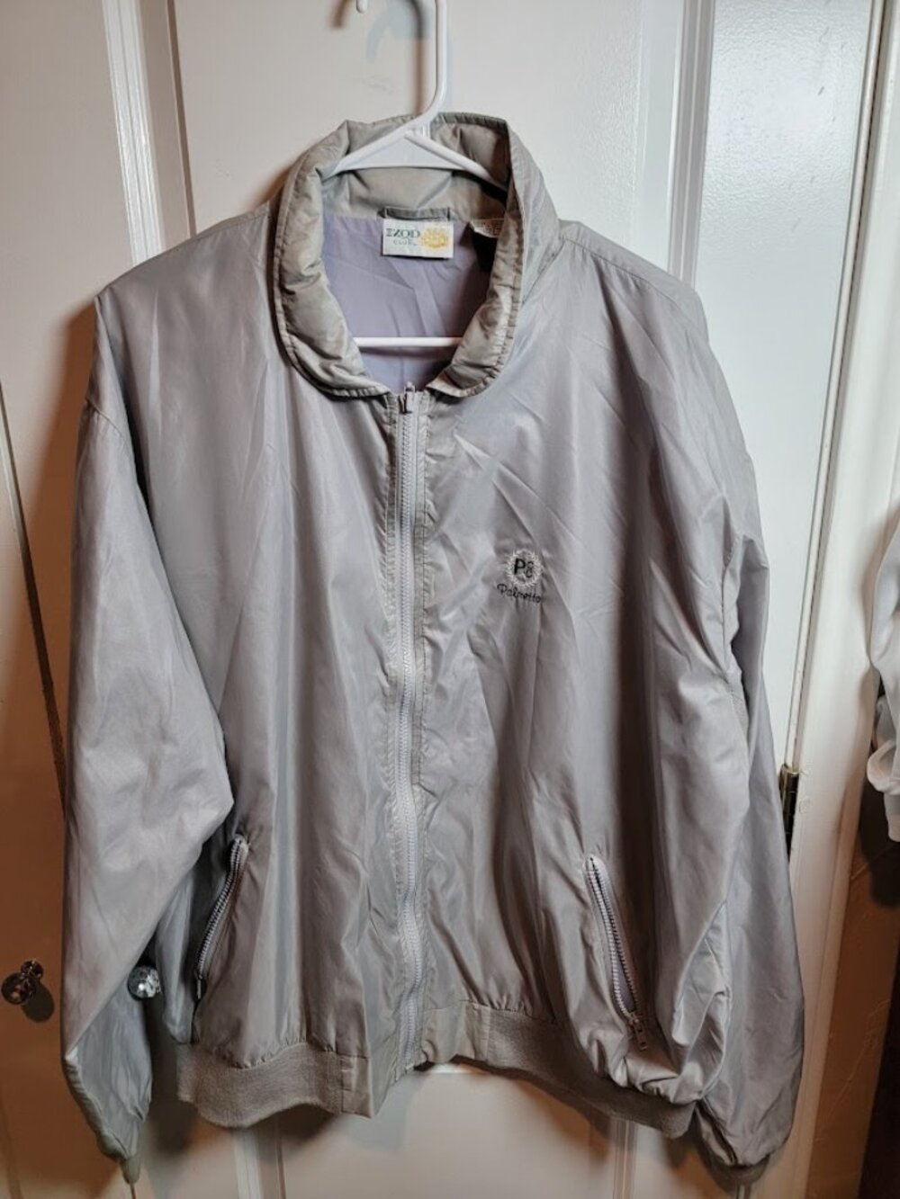 Vintage IZOD Club Men’s XXL Gray Nylon Windbreaker Jacket 90s Golf Bomber